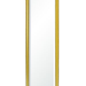 Nástenné zrkadlo so zlatým úzkym rámom