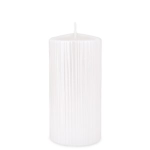 Záhradná sviečka White Rose, valec, stredný, priemer 7 cm