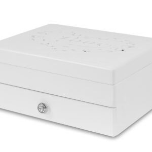 Biela ozdobná šperkovnica - LOVE