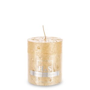Rustikálna elegantná stĺpová sviečka 60/70 zlatá