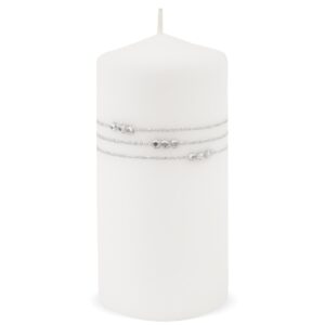 Biela sviečka s ozdobou – Veľká