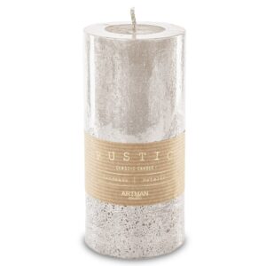 šampanská sviečka rustikálny kovový valec veľká priemer 7 cm