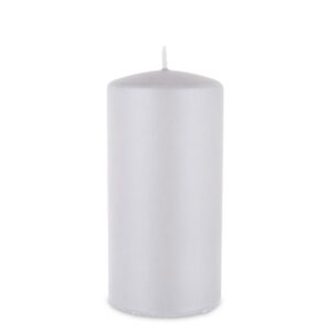 sivá sviečka opálová metalická matná biela Dia.priemer 7 cm