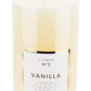 Sklenená sviečka valcová, stredne krémová, priemer 7 cm