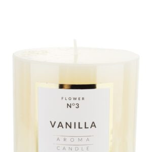 Sklenený valec na sviečku malý krémový priemer 9 cm