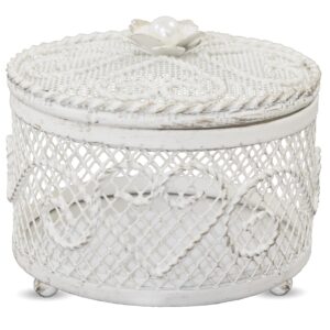 Dekoratívna biela zdobená nádoba