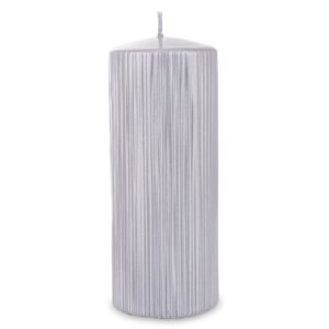 Záhradná sviečka Strieborná ruža, valec, veľká priemer 7 cm