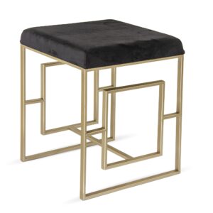 Glamour dizajnová taburetka s čiernym zamatom