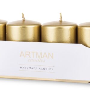 Sviečka 4 kusy, metalické zlaté