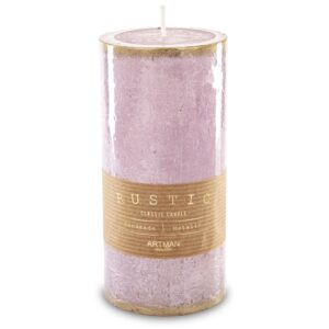 Ružová sviečka Rustikálna Patina Veľký Valec priemer 7 cm
