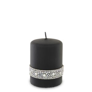 Kryštálový valec na sviečku Black Pearl malý priemer 7 cm