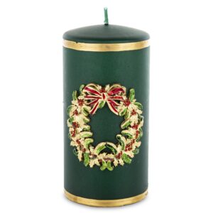 Veniec na sviečky valcový, veľký, zelený, priemer 7 cm
