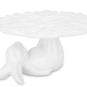 Biely podnos na tortu so zajačikom