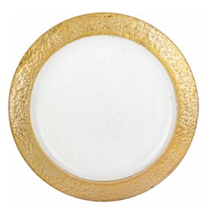 Dekoratívna biela podložka pod tanier so zlatým okrajom