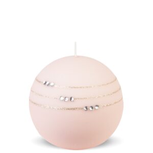 Ružová sviečka Saint s ozdobami – Guľa 10