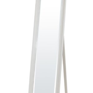 Veľké stojanové zrkadlo s bielym ozdobným rámom