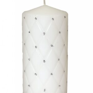 Biela ozdobná sviečka Florence – Stredná