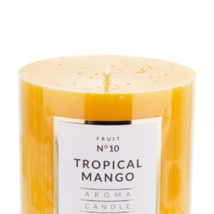 Sklenený valec na sviečku malý oranžový priemer 9 cm