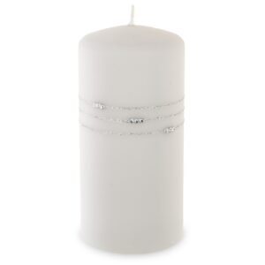 Náhrdelník so sviečkami sivý, valcový, veľký, priemer 8 cm