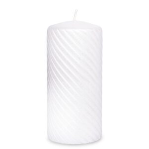 Sviečka Caroline s bielym valcom, veľká, priemer 8 cm