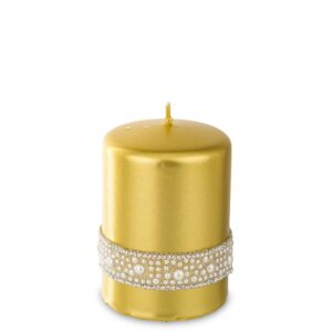 Zlatá sviečka Krištáľový opálový valec Malý priemer 7 cm