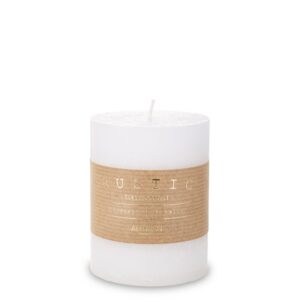 Biela Sviečka Rustikálny Valec Malý priemer 7 cm