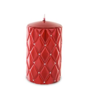 Červená sviečka Florence stredný valec priemer 8 cm