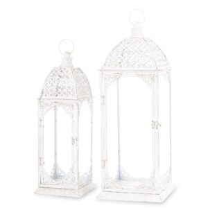 Kovové lampáše biele 2x