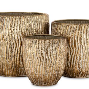 Zlaté kvetináče sada 3x